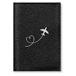 Обложка для паспорта " Имидж " Полет на черном, черная, с рисунком, натуральная кожа