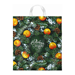 Пакет Новогодний ПЭ " Интерпак " с петлевой ручкой ПНД, 38*42см 40мкм Новогодний базар