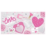 Конверт для денег " Мир открыток " 2-17 Love. I love you, 165*85мм, фольга