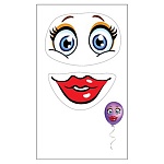 Наклейка на шарик " Праздник " 903 А6 Улыбка с глазами