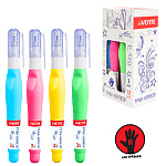 Корректирующая ручка " deVente " School 3мл, металлический наконечник, быстросохнущая, цвет корпуса- ассорти, картонный дисплей