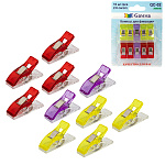 Клипсы " Gamma " для фиксации, 2,6см, 10шт, пластик/сталь, ассорти, блистер, европодвес