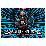 Альбом А4 20л " Академия Групп " Ниндзя, склейка, обложка- мелованный картон, ВД-лак, блок- офсет 100г/м2