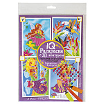 IQ Раскраска мини " Айрис-пресс " А5 2л Разноцветный микс-2, 3D-контур, стразы