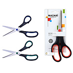 Ножницы " Mazari " Be top 20см металлические, эргономичные ручки с резиновыми вставками, ассорти 3 цвета (без возможности выбора цвета), картонный блистер, европодвес