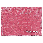 Обложка для паспорта " Имидж " Passport розовая, натуральная кожа, тиснение серебро