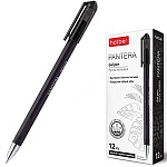 Ручка гелевая " Hatber " Pantera черная 0,5мм, толщина письма 0,25мм, рифленый держатель, металлический наконечник, непрозрачный пластиковый корпус, картонная упаковка