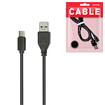 Кабель сетевой USB - Type-C " Smartbuy " черный, 1м, 3,0 - 4,0, быстрая зарядка, ПВХ