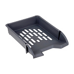 Лоток для бумаг горизонтальный пластиковый " Стамм " Лидер, серый