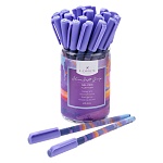 Ручка гелевая " Lorex " Fluffy sky slim soft grip черная 0,5мм, игольчатый пишущий узел, металлизированный наконечник, резиновый держатель, цветной круглый корпус, пластиковый тубус