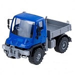 Машинка " Лена " Самосвал бортовой Мерседес Unimog U 500 синий, пластик, 17*9*14см