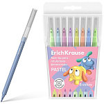 Фломастеры " Erich Krause " Jolly Friends Pastel Easy Washable 8цв, смываемые, на водной основе, круглые, вентилируемый колпачок, ПВХ упаковка, европодвес