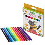 Фломастеры " Hatber " ECO Жж-Мяу 12цв круглые, вентилируемый колпачок, картонная упаковка, европодвес