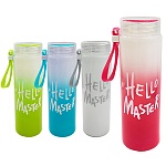 Бутылка для воды " KWELT " 400мл, Hello master, стеклянная, ассорти (без возможности выбора дизайна), петелька для переноски