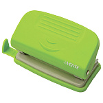 Дырокол на 10л " deVente " Neon металл/пластик, встроенная линейка со шкалой, съемный поддон для конфетти, неоновый зеленый