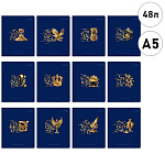 Комплект предметных тетрадей А5 48л " Светоч " Золотые главы, 12шт в упаковке, со справочным материалом, офсет, на скобе, обложка- мелованный картон, тиснение золотой фольгой, скругленные углы, в пленке