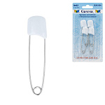 Булавки английские " Gamma " 4шт 53мм белые, с безопасным замком, картонный блистер, европодвес