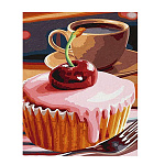 Картина алмазная " Mazari " 25*30см Пирожное, состав набора: холст, стразы, стилус, желеобразный клей, лоток, частичная выкладка, в термоусадочной пленке