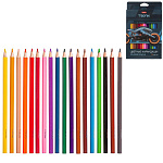 Карандаши цветные деревянные Tronix 18цв " Hatber " трехгранные, картонная упаковка, европодвес