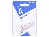 Флеш-диск " SmartBuy " 4GB Crown белый USB 2.0, пластик