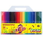 Фломастеры " Каляка-Маляка " 24цв смываемые, на водной основе, круглые, вентилируемый колпачок, ПВХ упаковка, европодвес