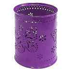 Стакан " KWELT " 8*9,5см, металлический ажурный, бабочки, круглый, фиолетовый