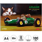 Альбом А4 30л спираль " Hatber " Узнай себя! (ассорти), обложка - мелованный картон, блок- офсет 100г/м2, перфорация, 5 дизайнов в спайке