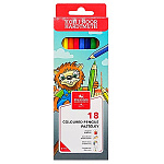 Карандаши цветные деревянные Львенок 18цв " Koh-i-Noor " шестигранные, картонная упаковка, европодвес