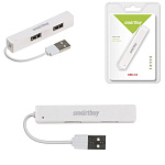 USB-хаб " Smartbuy " 408, белый, 4 порта, USB2.0