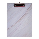 Планшет " Hatber " А4 Белый мрамор с металлическим зажимом, матовый ламинированный картон 1,75мм