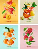 Блокнот А7 ФРУКТЫ 40 листов, на гребне