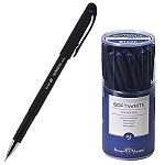 Ручка шариковая " Bruno Visconti " SoftWrite Black синяя 0,5мм, чернила на масляной основе, металлизированный наконечник, антискользящее покрытие silk-touch, колпачок с клипом, корпус - черный, пластиковый бокс