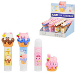 Клей-карандаш " Basir " Sweet 9гр, основа PVP, с фигуркой на колпачке, цвет корпуса ассорти, картонный дисплей