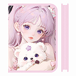 Папка " Пчелка " МАЛЫЙ ФОРМАТ А5-04 (230*180*25мм) молния вокруг Космическая девчонка, печать на пластике