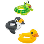 Круг для плавания надувной " Рыжий кот " Intex Веселые животные 62*57см, ассорти (без возможности выбора дизайна)