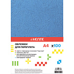 Обложка для переплета " deVente " Delta А4 картон благородный голубой с тиснением кожа, 250г/м2, 100л