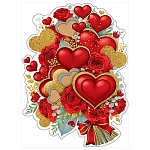 Плакат фигурный " Праздник " 940 А2 Букет роз и сердец