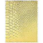 Обложка для паспорта " Имидж " Железный питон, под золото, натуральная кожа, сплошное тиснение фольгой " металлик "