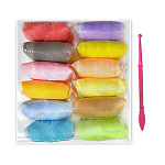 Воздушный пластилин 12цв, 108гр, стек, полиэтиленовая упаковка