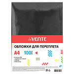 Обложка для переплета " deVente " А4 0,15мм, пластик прозрачный, черный, 100л