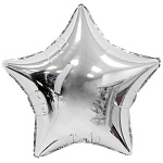 Шар фольгированный " Браво " 18"/46см Звезда Серебро