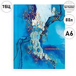 Записная книжка МАЛЫЙ ФОРМАТ А6 7БЦ 80л " Феникс " Небесно-синий, смешанная линовка, обложка - матовый ламинированный картон, сшивка, белый офсет, тиснение фольгой, 105*145мм