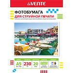 Фотобумага " deVente " А5 230г/м2 20л глянцевая, односторонняя, пластиковый пакет, европодвес