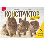 Конструктор " Lori " Собаки, 3 фигуры (140*130*80мм, 120*120*80мм, 135*120*80мм), в наборе: картонные основы, детали для скрепления, инструкция, клей