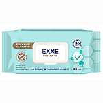 Салфетки влажные 50шт " Exxe " ЧЗ ОСУ Антибактериальные, клапан, пластиковая крышка