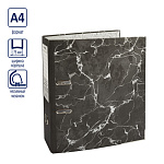 Папка-регистратор А4 " Expert Complete " Classic Lite сборная 75мм матовая черная под мрамор, металлическая окантовка