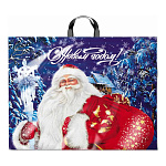 Пакет Новогодний ПЭ " Интерпак " с петлевой ручкой ПВД, 60*50см 70мкм Новогодний визит