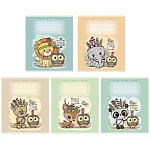 Тетрадь А5 12л линия " ПЗБМ " Совёнок и друзья, офсет, на скобе, обложка - мелованный картон, 5 дизайнов в спайке