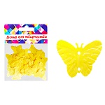 Декоративный элемент " Бабочки желтые" 25*20мм, 40шт в упаковке,пластик, европодвес