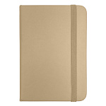 Бизнес-блокнот МАЛЫЙ ФОРМАТ А7 на резинке, искусственная кожа 80л " KWELT " Светло-коричневый, линия, сшивка, тонированный блок, скругленные углы